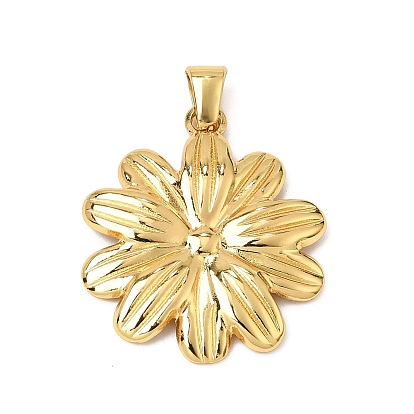 Pendentifs en acier inoxydable, charmes de fleurs, placage ionique (ip)