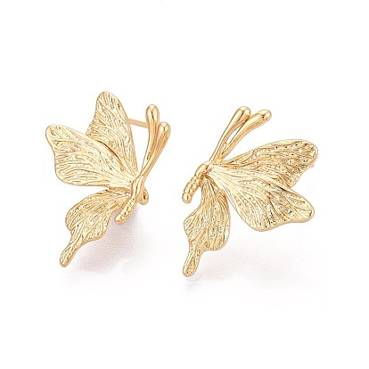 Латунь серьги, бабочка, без никеля 