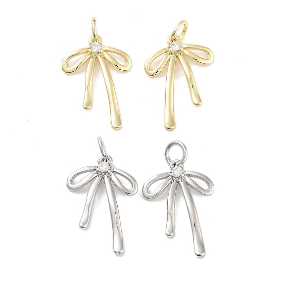 Подвески из латуни с покрытием из прозрачного кубического циркония, с целью перехода в кольце, долговечный, без свинца и без кадмия, бантом