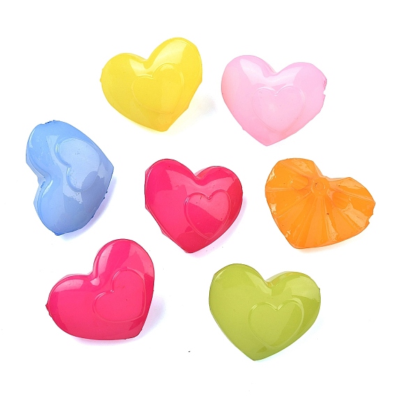 Непрозрачные акриловые бусины, сердце