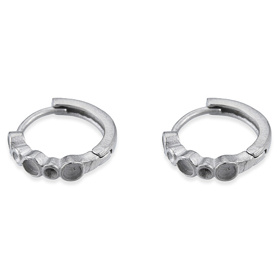 304 Stainless Steel Hoop Earrings Findings, Earring Settings for Rhinestone