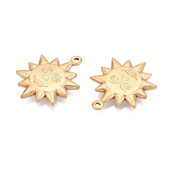 Ионное покрытие (ip) 304 подвески из нержавеющей стали, солнце с очарованием человеческого лица