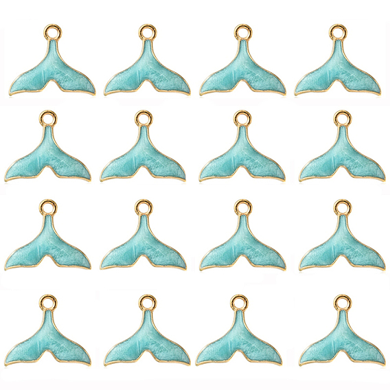 20 шт. Подвески из сплава эмали, подвески в форме рыбьего хвоста, золотой свет