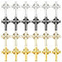 24 piezas 4 colores de broches de solapa de aleación con forma de cruz para mochilas y ropa