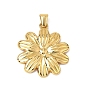 304 Stainless Steel Pendants, Flower Charms, Ion Plating(IP)