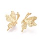 Латунь серьги, бабочка, без никеля 