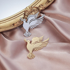 Personalized creative niche design peace dove brooch feminine stainless steel pin anti-exposure corsage