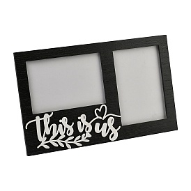 MDF Double Photo Frames, Display Photo Frame, Rectangle with Word