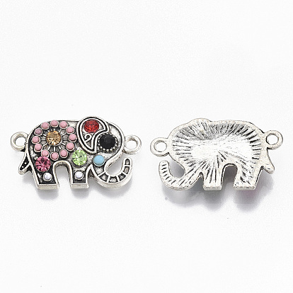 Коннекторы из сплава, с разноцветной смолой и стразами, слон