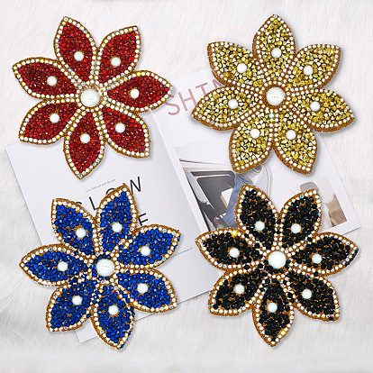 Flower Shape Hotfix Rhinestone Appliques, Costume Accessories,