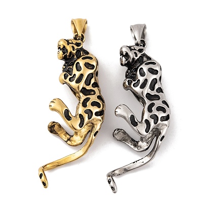 304 из нержавеющей стали большие кулоны, леопардовый шарм