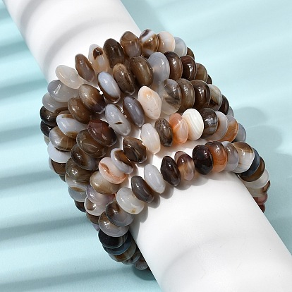 Натуральные агатовые бусины, эластичные браслеты для женщин и мужчин, рондель