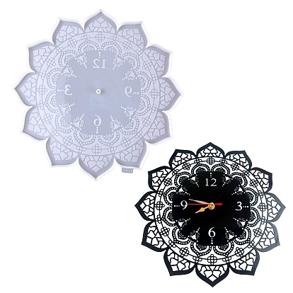 Flower Clock Food Grade Silicone Mold, Resin Casting Molds, for UV Resin, Epoxy Resin Craft Making