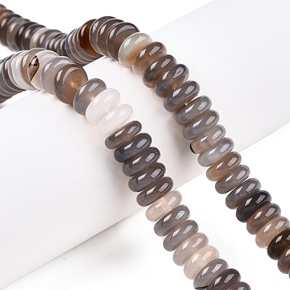 Серые натуральные бусины из агата , рондель