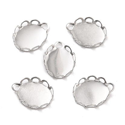 316 Stainless Steel Tray Settings, Lace Edge Bezel Cups, Oval