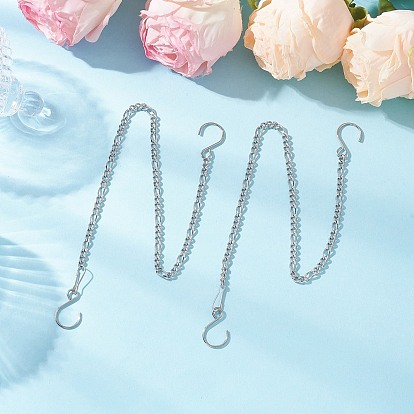 Крючки для вешалок из нержавеющей стали в форме S, с цепочками Фигаро и железными застежками для брелоков