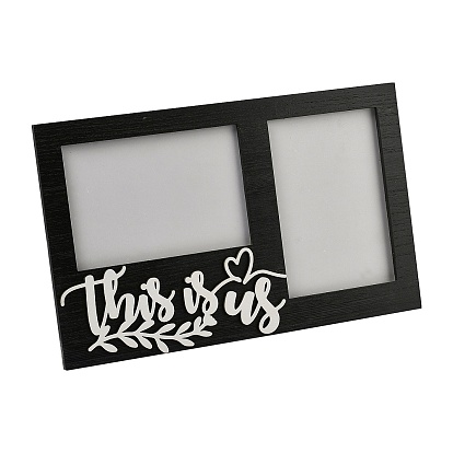 MDF Double Photo Frames, Display Photo Frame, Rectangle with Word