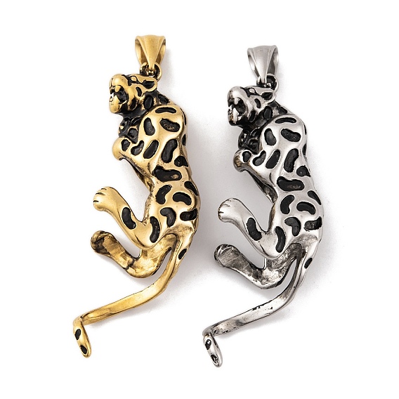 304 из нержавеющей стали большие кулоны, леопардовый шарм