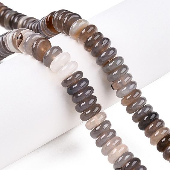 Серые натуральные бусины из агата , рондель