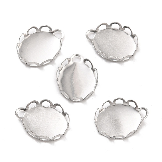 316 Stainless Steel Tray Settings, Lace Edge Bezel Cups, Oval