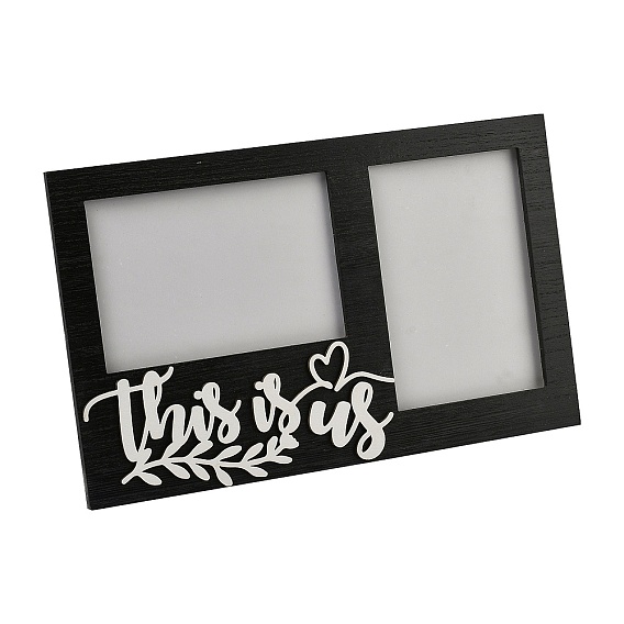 Cadres photo doubles en mdf, cadre photo d'affichage, rectangle avec mot