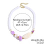 Resin Oval Cube Beaded Necklaces with Alloy End Chains, Golden