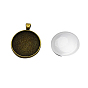 Наборы подвесные для приготовления, с настройками кабошон сплава кулон и стекла кабошонов, плоско-круглые