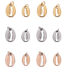 Unicraftale 304 Stainless Steel Pendants, with Jump Ring, Cowrie Shell