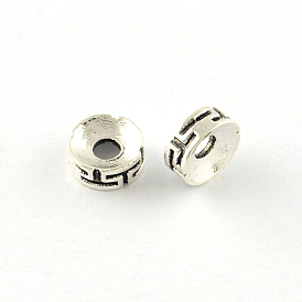 Flat Round Tibetan Style Alloy Spacers Beads, Cadmium Free & Lead Free, 7.5x3mm, Hole: 2mm, about 2170pcs/1000g