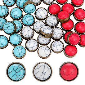 36 piezas 3 colores hebillas de aleación y sintético turquesa, semicírculo, color mezclado