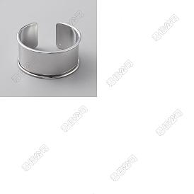 2Pulseras ranuradas de aleación de piezas, brazalete de banda ancha estilo punk, para piedras preciosas, fabricación de brazaletes con incrustaciones de cuero
