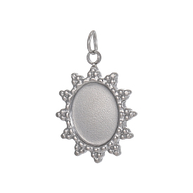 304 Настройки кабошон из нержавеющей стали кулон, овальные, с целью перехода в кольце