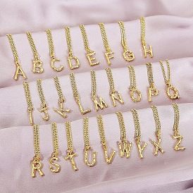 Chic Minimalist Alphabet Pendant Necklace for Women - 26 Letter Name Jewelry Accessories