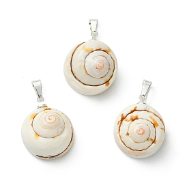 Подвески из натуральной кожи шива в виде ракушек, подвески в форме ракушки с латунными застежками на дужках, серебряный цвет гальваническим