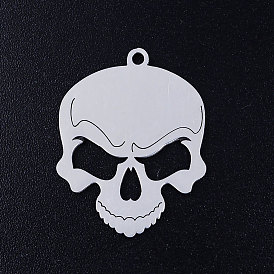 201 Stainless Steel Pendants, For Halloween, Skull