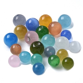 Бусины Кошачие Глаза, круглые, за половину пробурено бисера