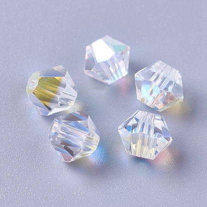 Imitation Austrian Crystal Beads, K9 Glass, Faceted, Bicone