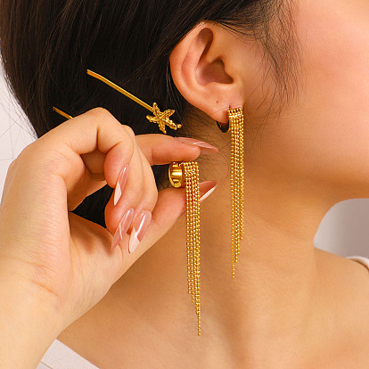 304 серьги-гвоздики с кисточками из нержавеющей стали и кубическим цирконием, имитации жемчуга