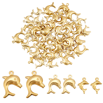 60 шт 3 стиль латунные подвески, дельфин