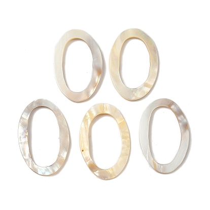 Овальные соединительные кольца из натуральной пресноводной ракушки