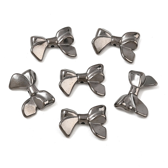 Perles acryliques opaques, plaqué gris anthracite