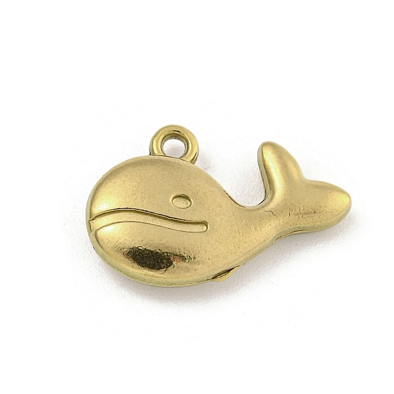 Ion Plating(IP) 304 Stainless Steel Pendants, Whale Charm