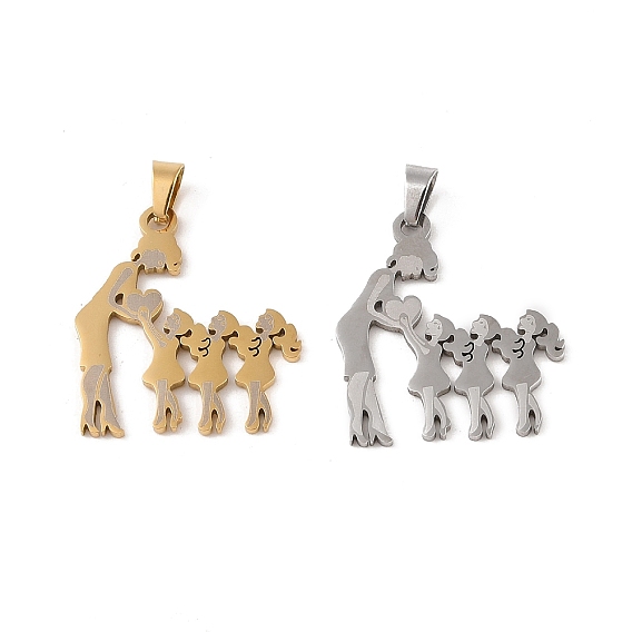 Ионное покрытие ко дню матери (ip) 304 подвески из нержавеющей стали, лазерная резка, очарование матери и ребенка