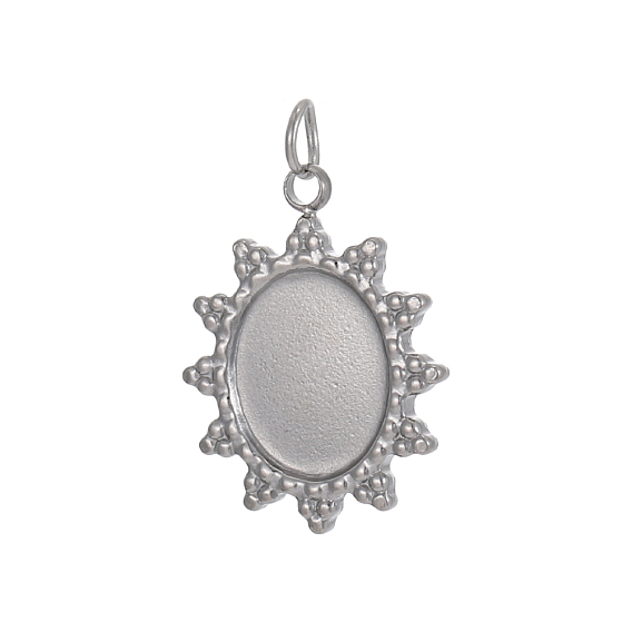 304 Настройки кабошон из нержавеющей стали кулон, овальные, с целью перехода в кольце