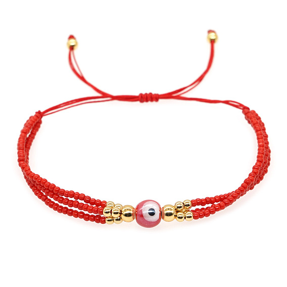 Многорядные плетеные браслеты из стеклянных бусин ручной работы, дурной глаз джейвли для женщин