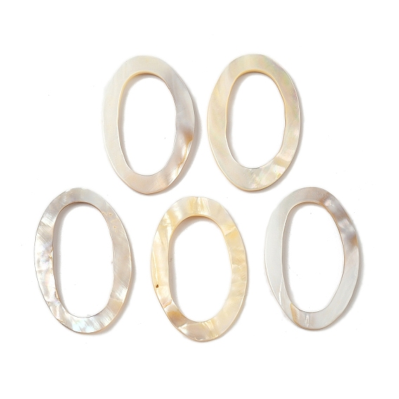 Овальные соединительные кольца из натуральной пресноводной ракушки