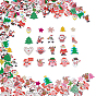 2-Hole Printed Wooden Buttons, for Christmas, for Sewing Crafting, Dyed, Snowflake