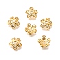 Колпачки для бусин из прозрачного кубического циркония из латуни, цветок, без кадмия и без свинца, стойки покрытие, долговечный