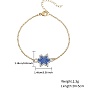 Glass Seed Beaded Star Link Bracelet with Golden Stainless Steel Cable Chains