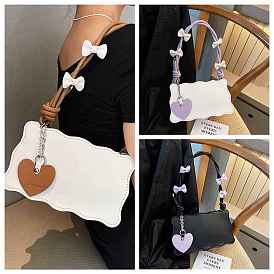 DIY Purse Making Kits, Including PU Fabric, Heart Pendant, Bag Handles, Zipper, Needle and Wire
